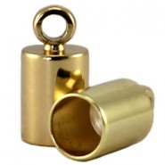 DQ metal end cap with eyelet Ø 3mm Gold